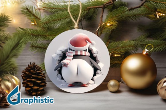 3D Penguin Ornament Graphics for Festive Crafting