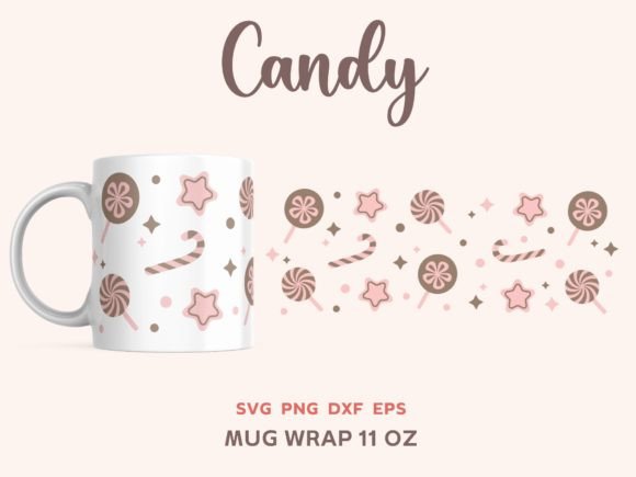 A Candy Christmas Mug Wrap SVG for Cozy Graphics