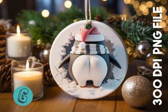 A Cute Penguin Graphic for Crafting Merry Holiday Goods