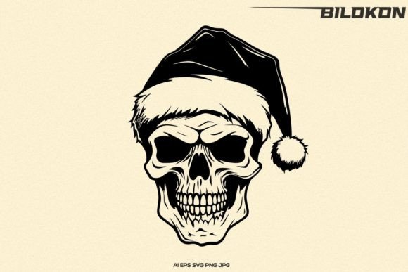 A Festive Grin: Skull Santa Graphics for Bold Brands