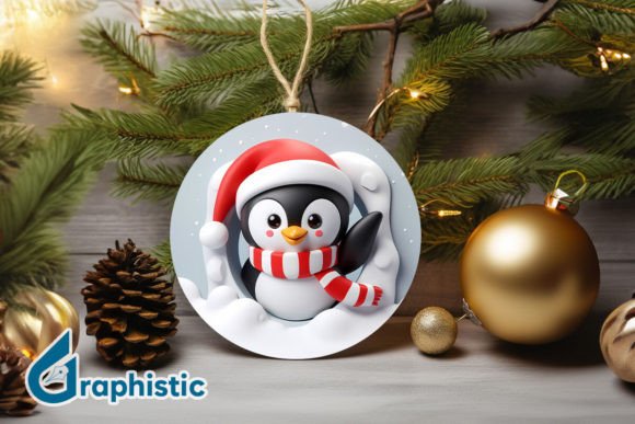 A Festive Penguin Graphic for Holiday Illustrations