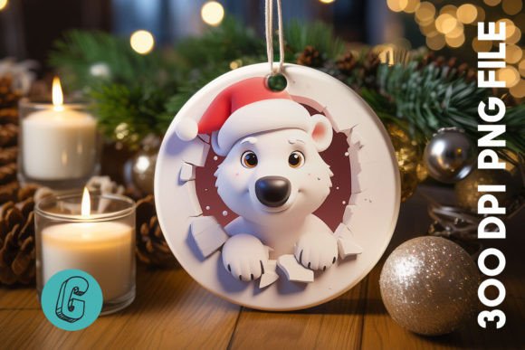 A Premium Polar Bear Graphic for Festive Brand Illustrations