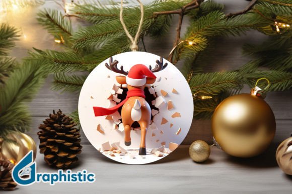 A Reindeer Ornament Graphic for Branding & Content