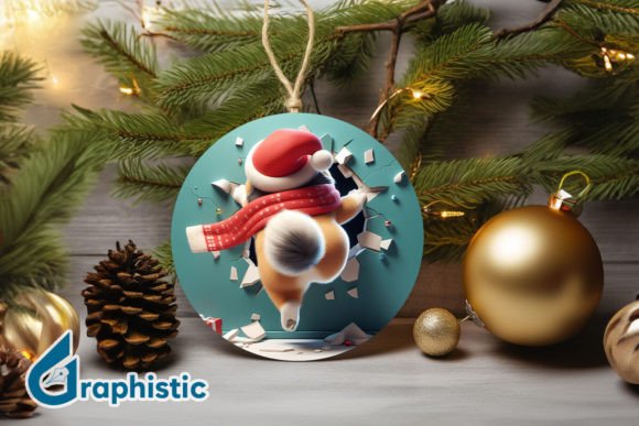 A Versatile 3D Christmas Dog Illustration for Graphics