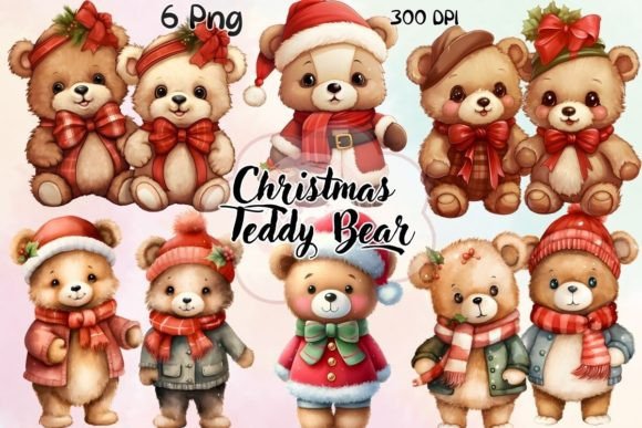 A Warmly Crafted Watercolor Teddy for Holiday Graphics