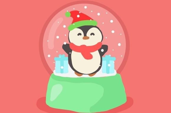 An SVG Penguin Snow Globe Graphic for Handmade Holiday Creations