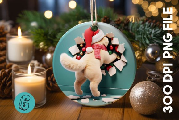 Cute Dog Christmas Ornament: A Festive Graphic for Crafters