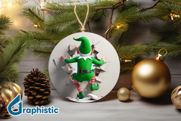 Cute Elf Christmas Ornament Illustrations for Graphics