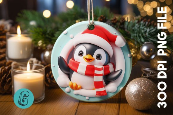 Penguin Christmas Ornament Front 92 Graphics Review