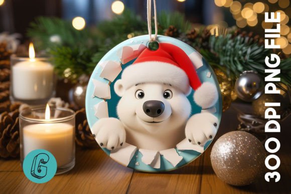 Polar Bear Christmas Ornament: A Graphics Asset for Seasonal Publishing