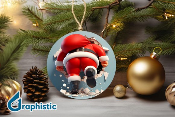 Santa's Back: A Graphic Illustration for Festive Crafting