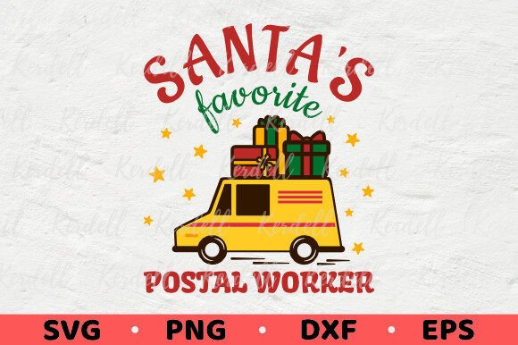 Santa's Favorite Postal Worker: A Festive Graphic for Crafters