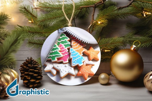 Unzipped 3D Christmas Ornament Graphics for Illustrations